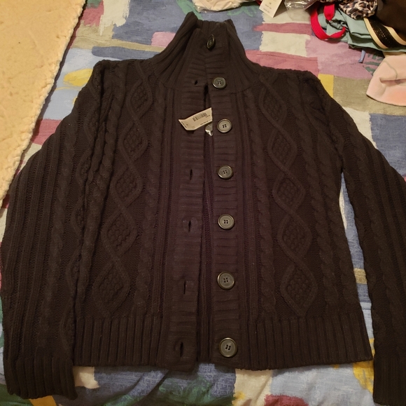 Black button up turtleneck sweater - Picture 9 of 13